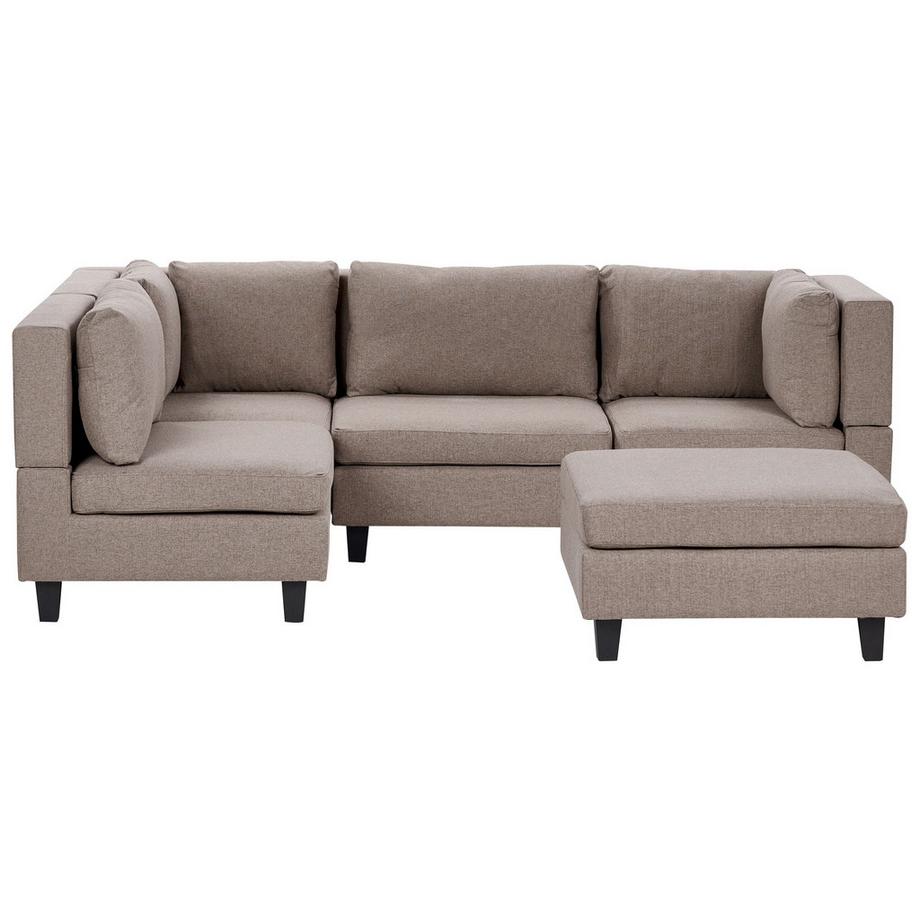 Canapé d'angle côté gauche avec ottoman en Tissu Moderne UNSTAD