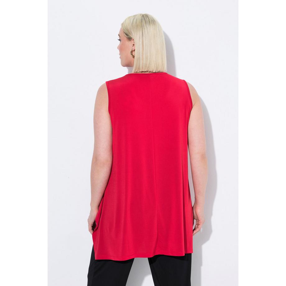 Ulla Popken Jersey Ligne A Sans Manches Col Rond Top  