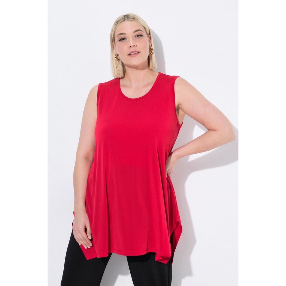 Ulla Popken Jersey Ligne A Sans Manches Col Rond Top  