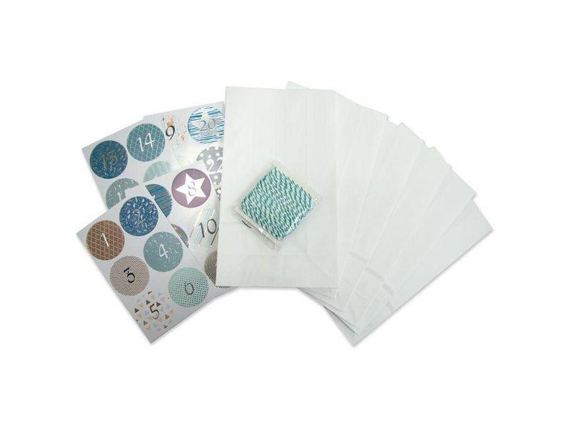 Folia Adventskalender-Set weiss  