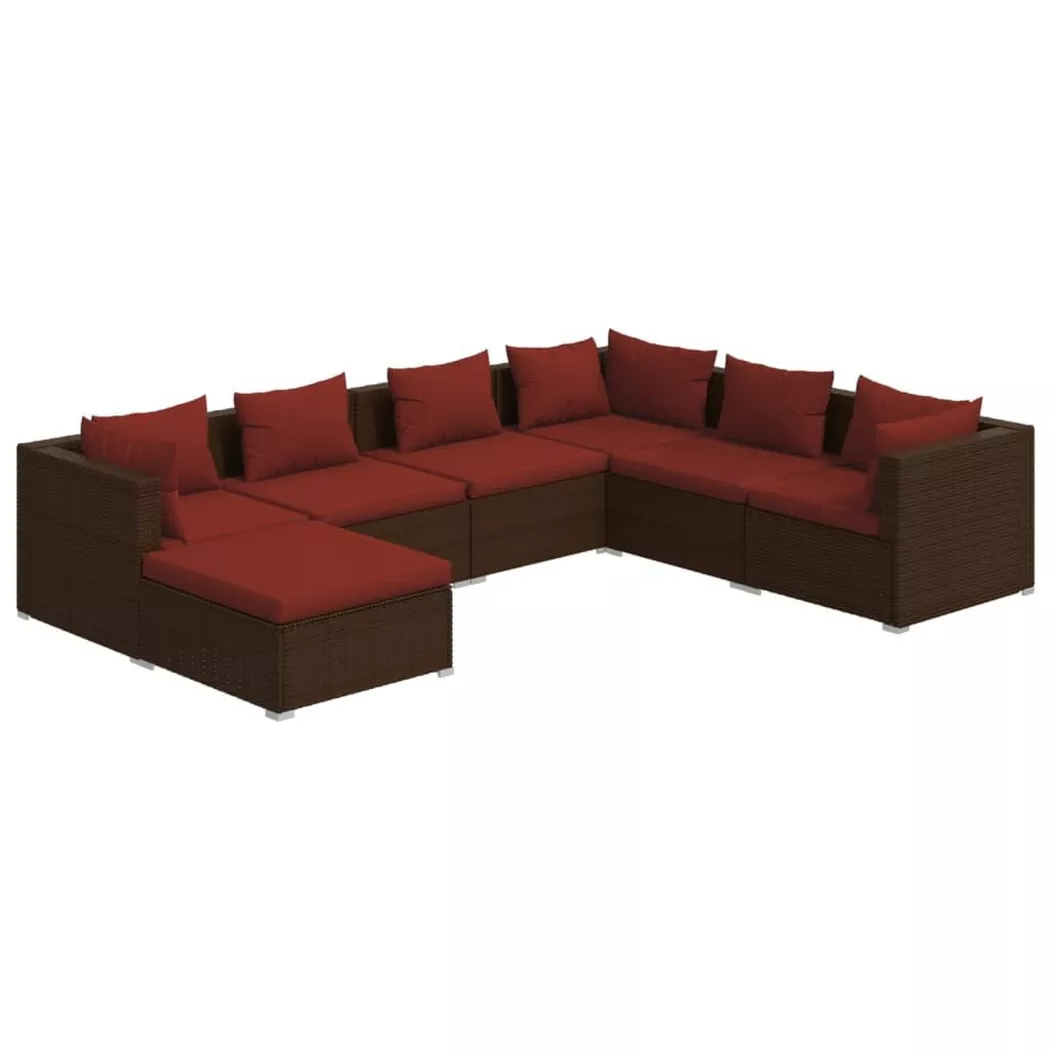 VidaXL - Salon de jardin rotin synthétique, One Size, Marron