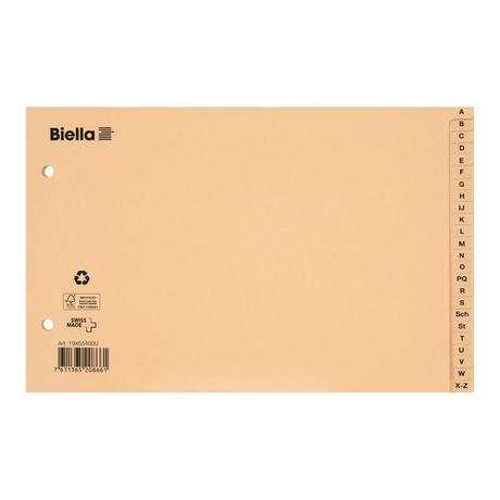 Biella  Papier-Register A5 quer, Teilung A-Z 24 Taben - x 20 