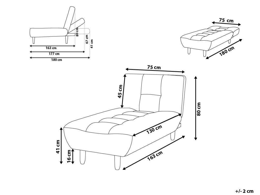 Beliani Chaise longue en Polyester Moderne ALSTEN  