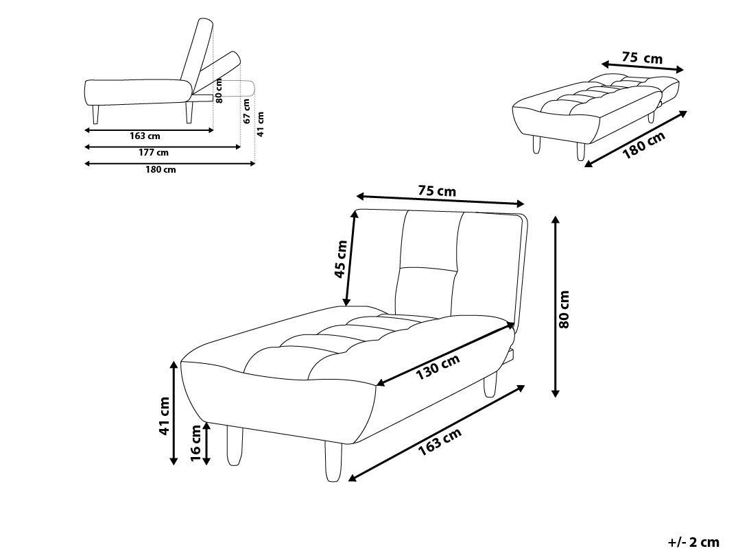 Beliani Chaise longue en Polyester Rétro ALSTEN  