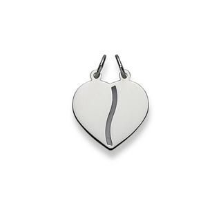 MUAU Schmuck  Pendentif coeur or blanc 750, 22x17mm 