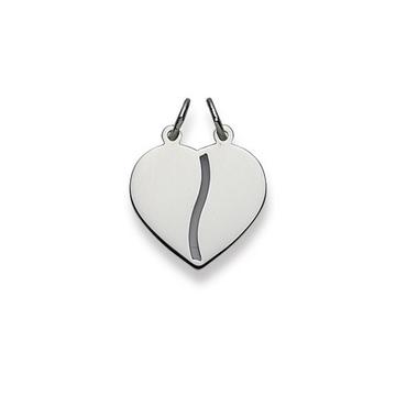 Pendentif coeur or blanc 750, 22x17mm