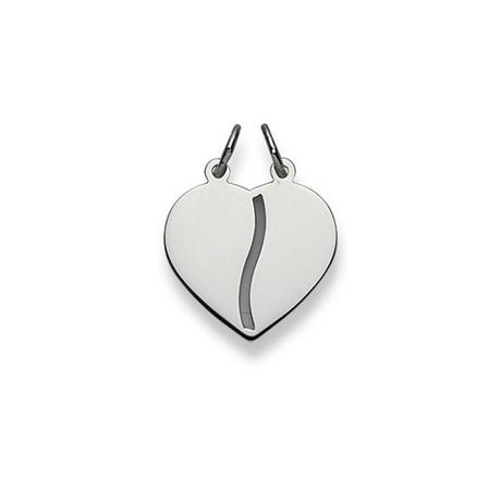 MUAU Schmuck  Pendentif coeur or blanc 750, 22x17mm 