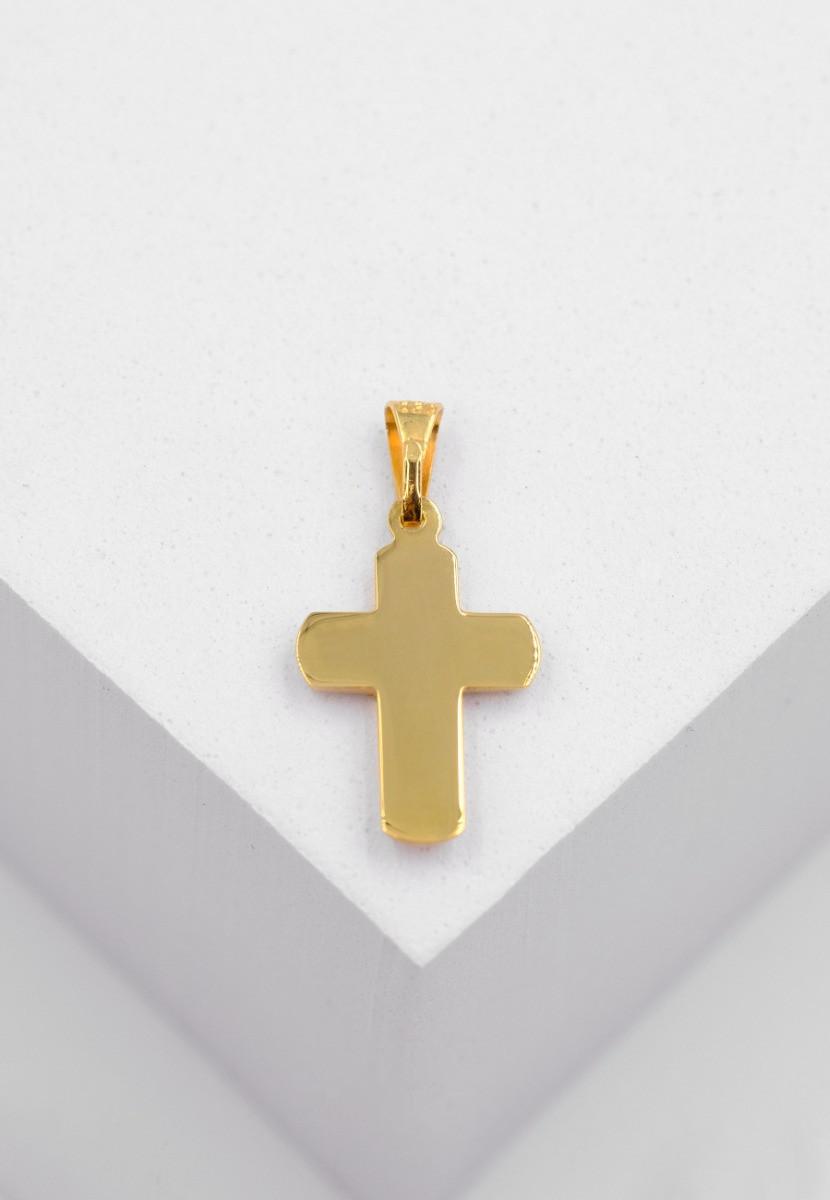 MUAU Schmuck  Pendentif croix en or jaune 750, 23x12mm brillant 0,0075ct. 