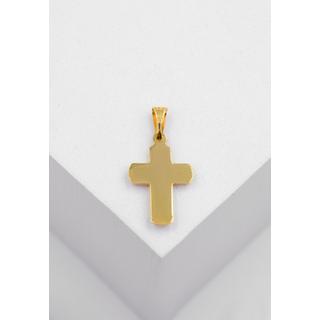 MUAU Schmuck  Pendentif croix en or jaune 750, 23x12mm brillant 0,0075ct. 