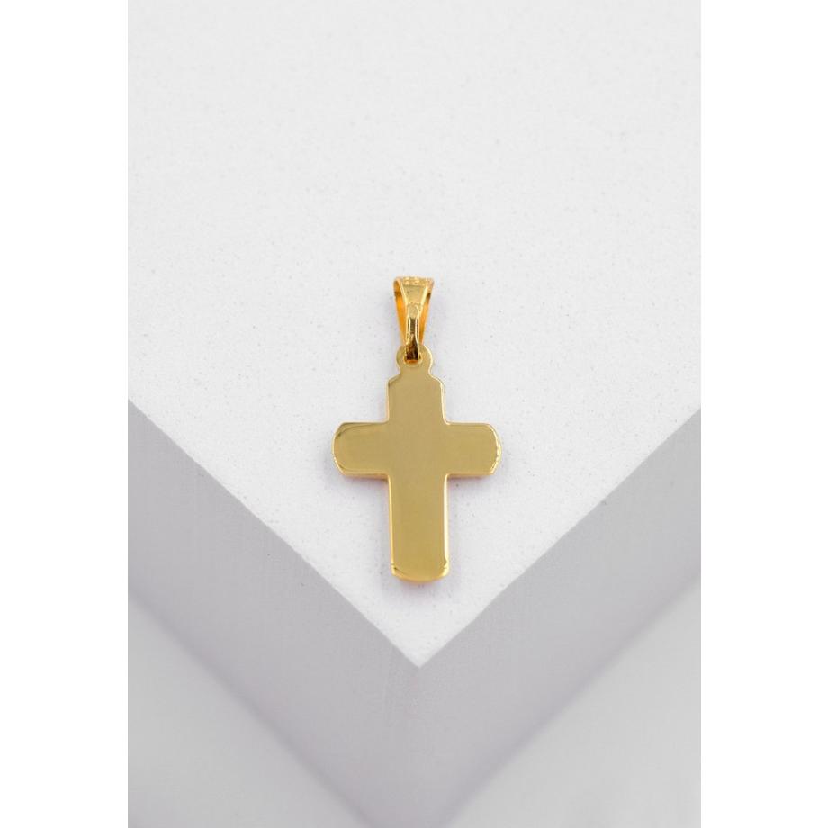 MUAU Schmuck  Anhänger Kreuz Gelbgold 750, 23x12mm Brillant 0.0075ct. 