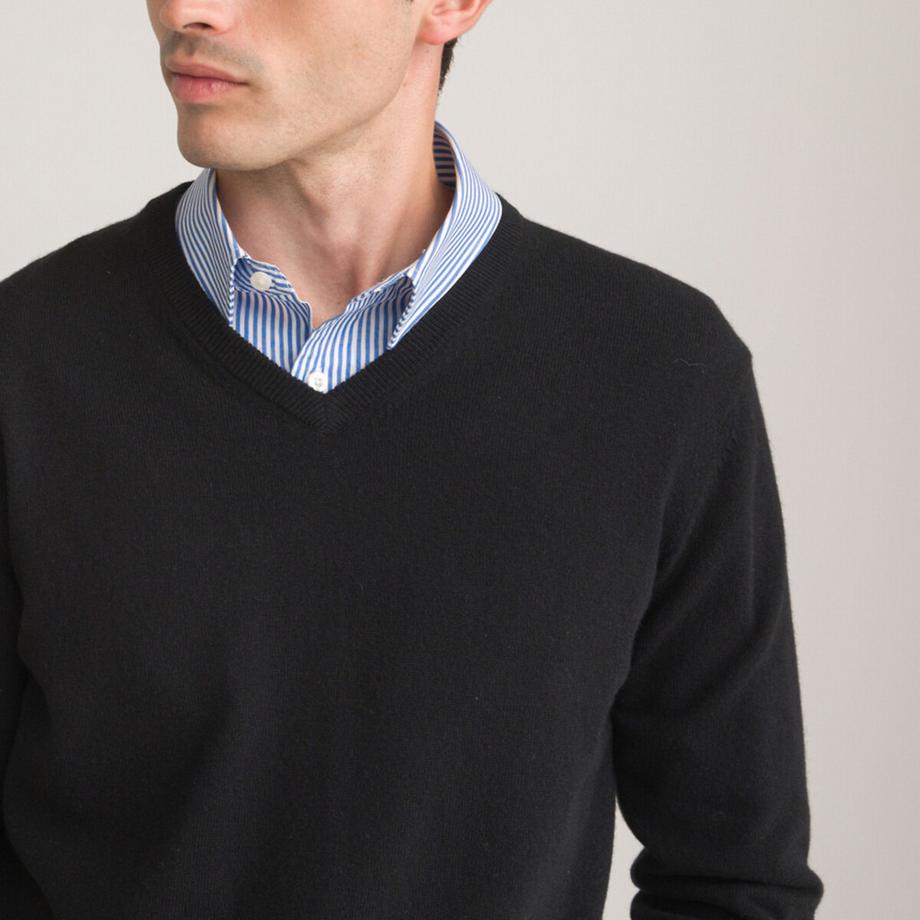 La Redoute Collections Pull col V en cachemire  