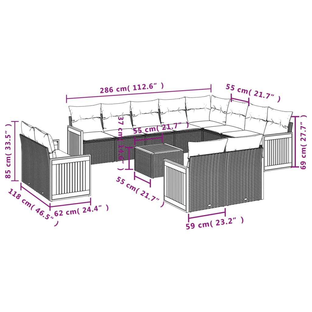 VidaXL Ensemble de canapés de jardin rotin synthétique  