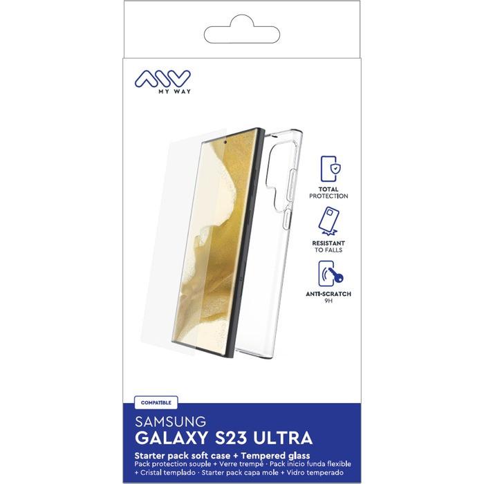 MYWAY  Cover + vetro per Galaxy S23 Ultra 