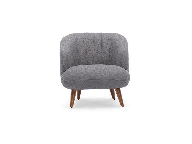 Vente-unique Fauteuil en tissu bouclette JANINA  