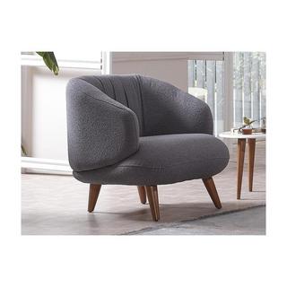 Vente-unique Fauteuil en tissu bouclette JANINA  