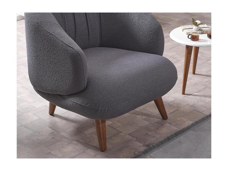 Vente-unique Fauteuil en tissu bouclette JANINA  