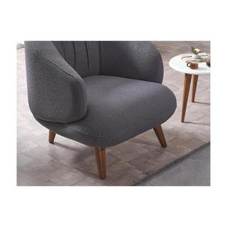 Vente-unique Fauteuil en tissu bouclette JANINA  