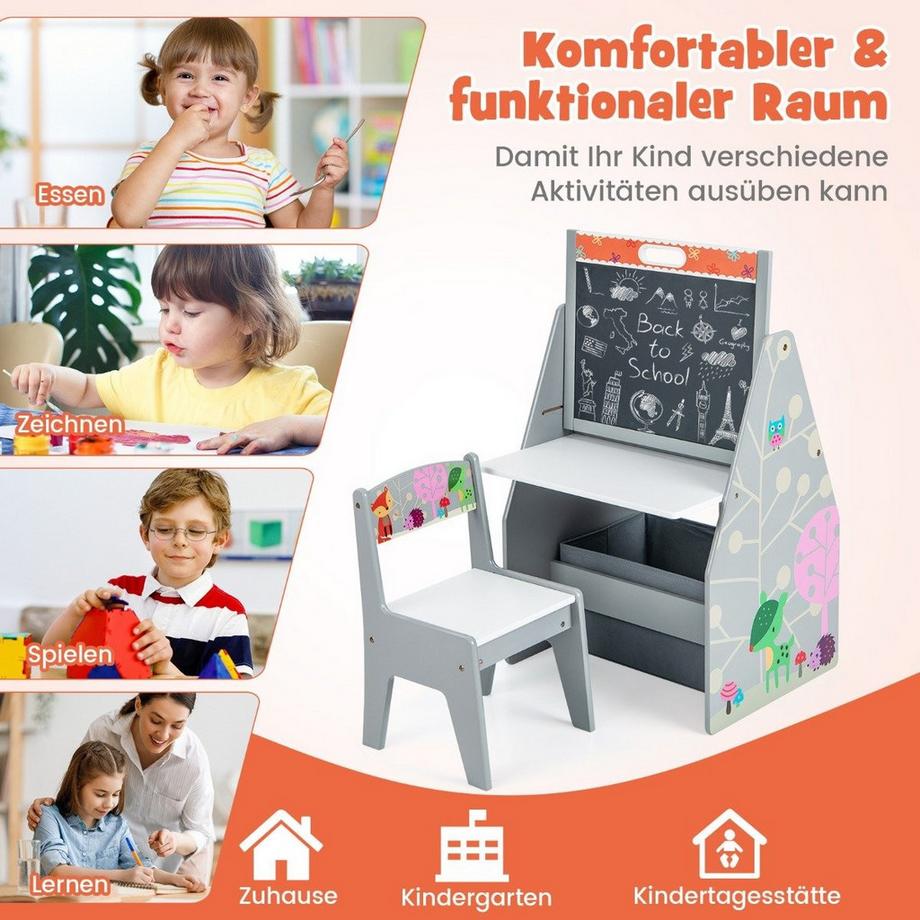 Northix  Cavalletto e set da scrivania per bambini 