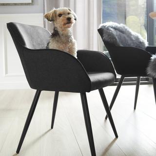 Tectake 8 Chaises Marilyn aspect lin noir  