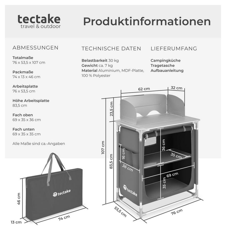 Tectake  Cuisine de camping 