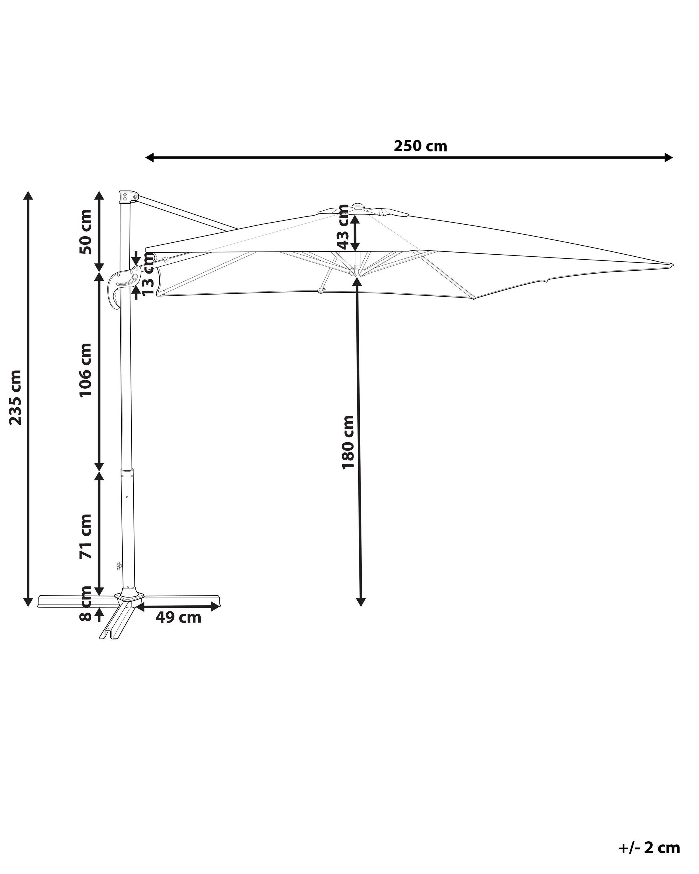 Beliani Ampelschirm aus Polyester MONZA  