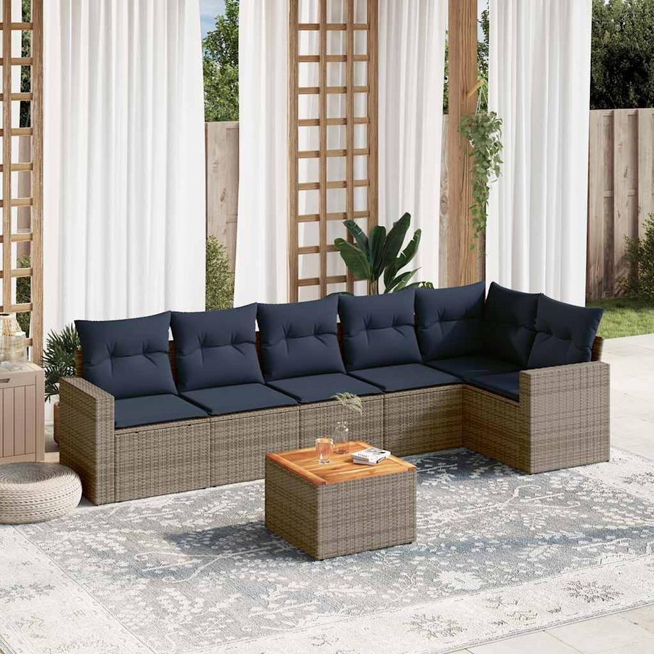 VidaXL set divano da giardino Polirattan  