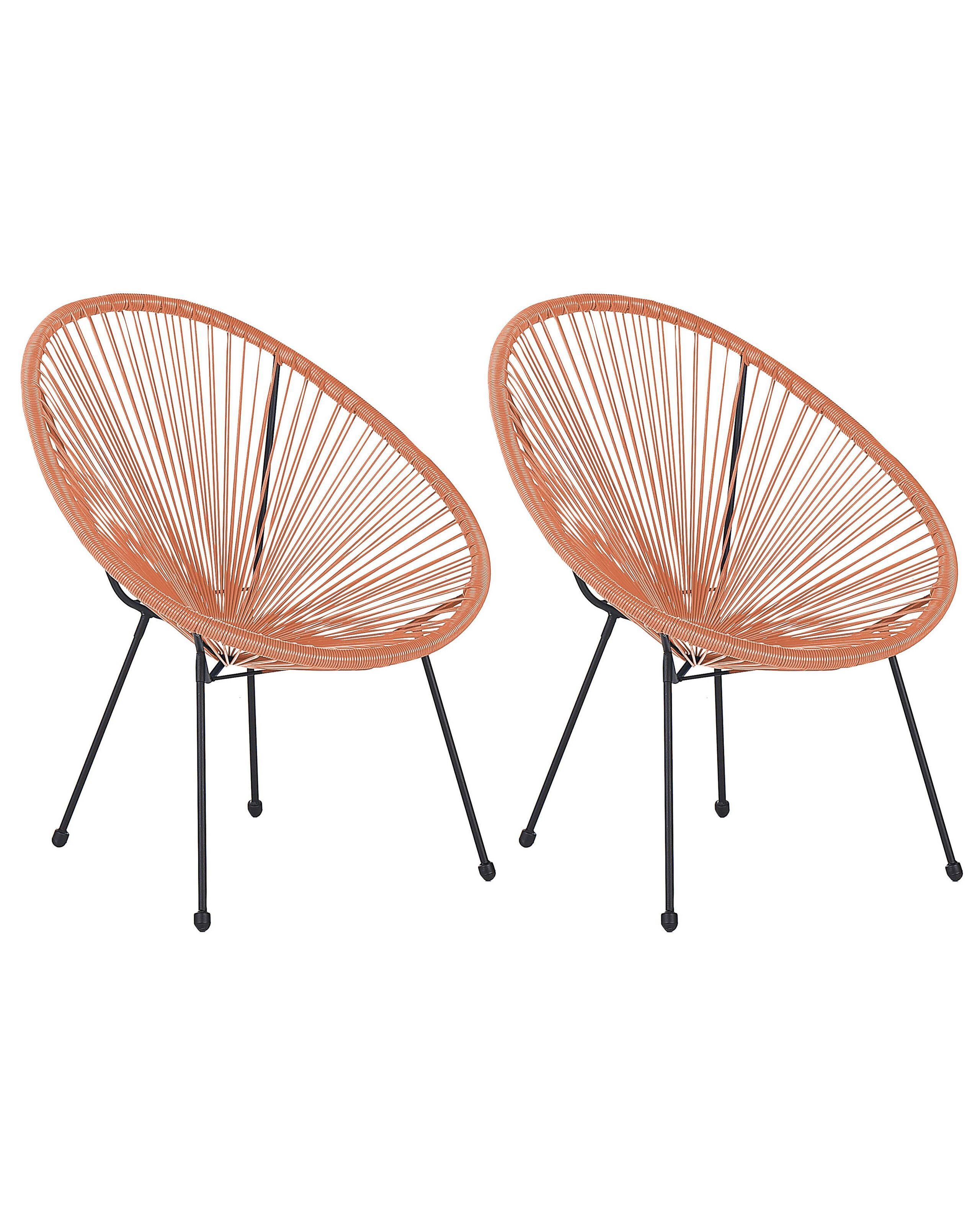 Beliani Lot de 2 chaises en Polyrotin Moderne ACAPULCO II  