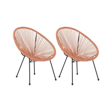 Lot de 2 chaises en Polyrotin Moderne ACAPULCO II