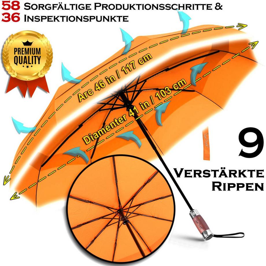 Alopini  Regenschirm Taschenschirm Automatisches Öffnen und Schließen Winddichte Doppelkappe 