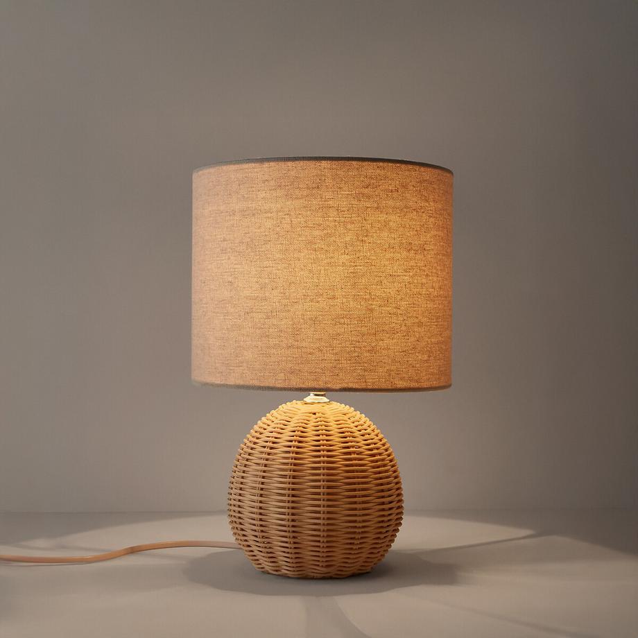 La Redoute Intérieurs Tischlampe HOREA aus Rattan und Leinen  