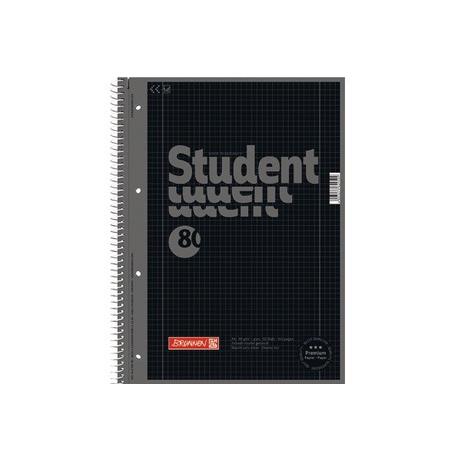 BRUNNEN BRUNNEN Collegeblock A4 1067928190 kariert, 90g, onyx 80 Blatt  