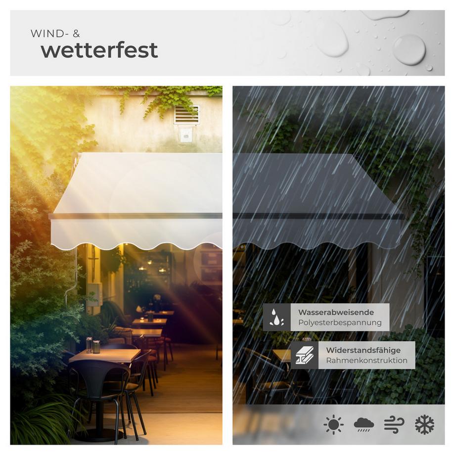 Tectake Gelenkarmmarkise Ornella verschiedene Größen UV-beständig und wasserabweisend  
