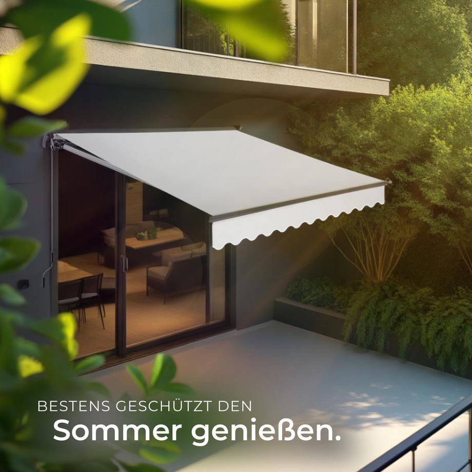 Tectake Gelenkarmmarkise Ornella verschiedene Größen UV-beständig und wasserabweisend  