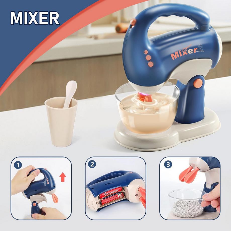 Activity-board  Küchenutensilien Spielzeug Set, Küchenmaschine Kinder Set mit Mixer, Toaster, Kaffeemaschine, Mixer mehr, Ideales Rollenspiel 