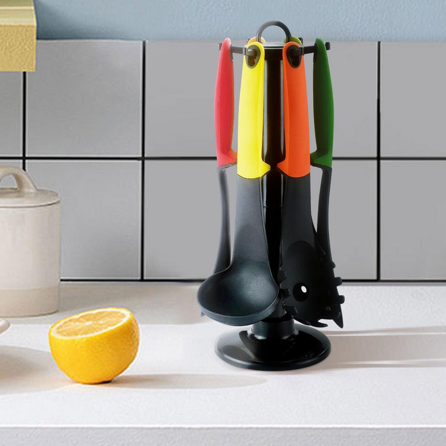Cheffinger Set utensili 6 p.zi con supporto rotante  