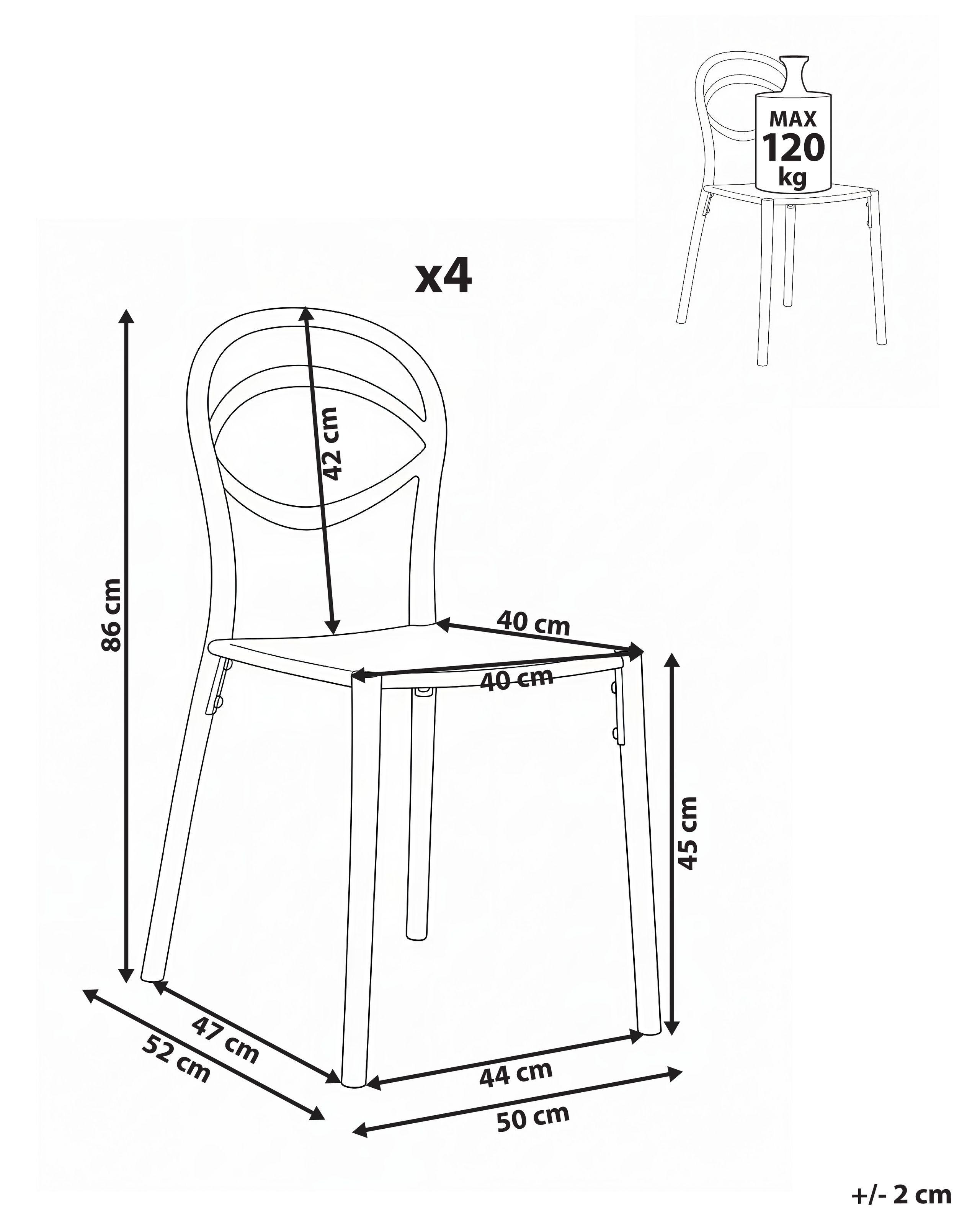 Beliani Lot de 4 chaises de jardin en Polypropylène Minimaliste COVOLO  
