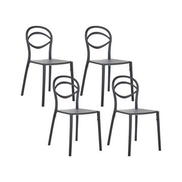Lot de 4 chaises de jardin en Polypropylène Minimaliste COVOLO