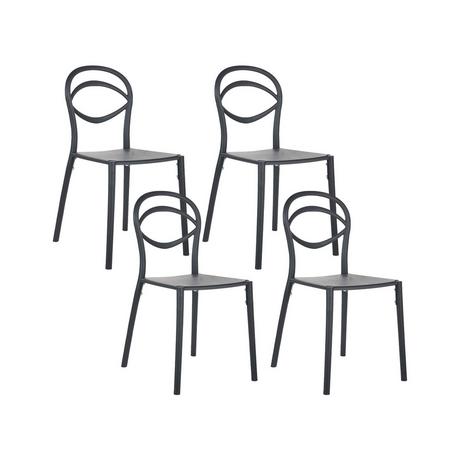 Beliani Lot de 4 chaises de jardin en Polypropylène Minimaliste COVOLO  