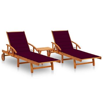 Chaise longue bois d'acacia