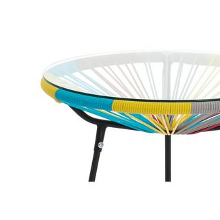 Vente-unique Table de jardin en fils de résine tressés - Multicolore - ALIOS III de MYLIA  