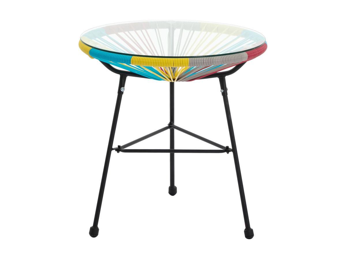 Vente-unique Table de jardin en fils de résine tressés - Multicolore - ALIOS III de MYLIA  