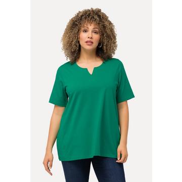 T-shirt dal taglio svasato con scollo a tunica e mezze maniche