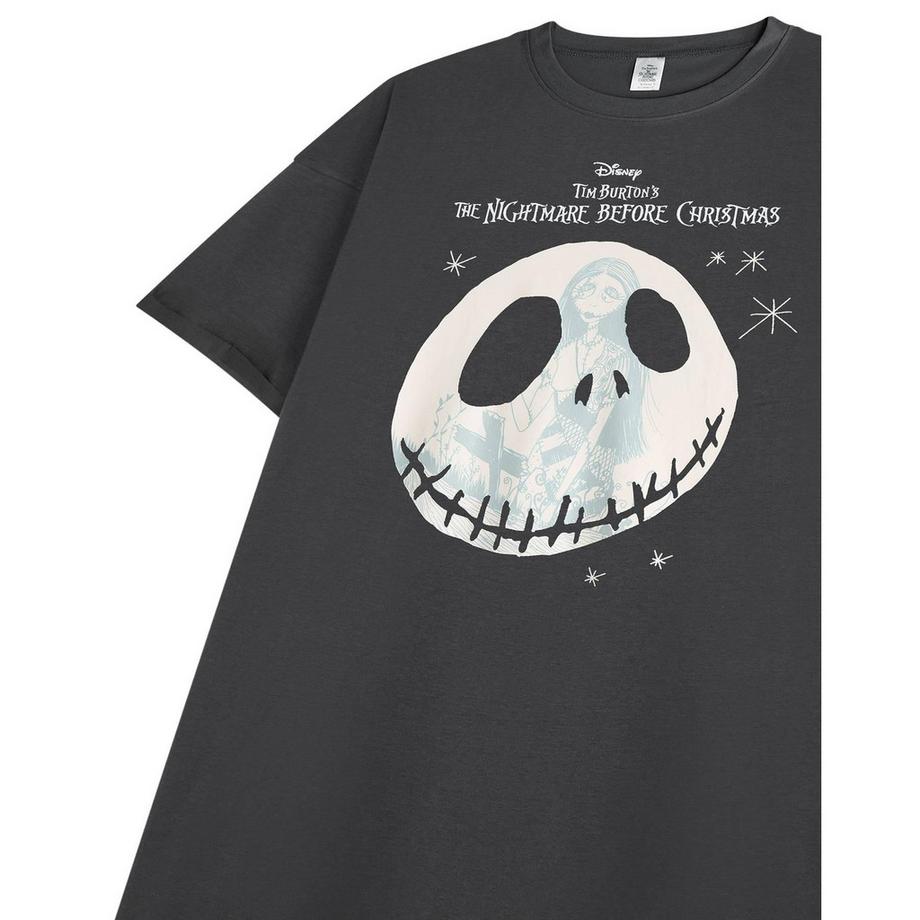 Nightmare Before Christmas Jack and Sally Chemise de Nuit Manches Courtes  