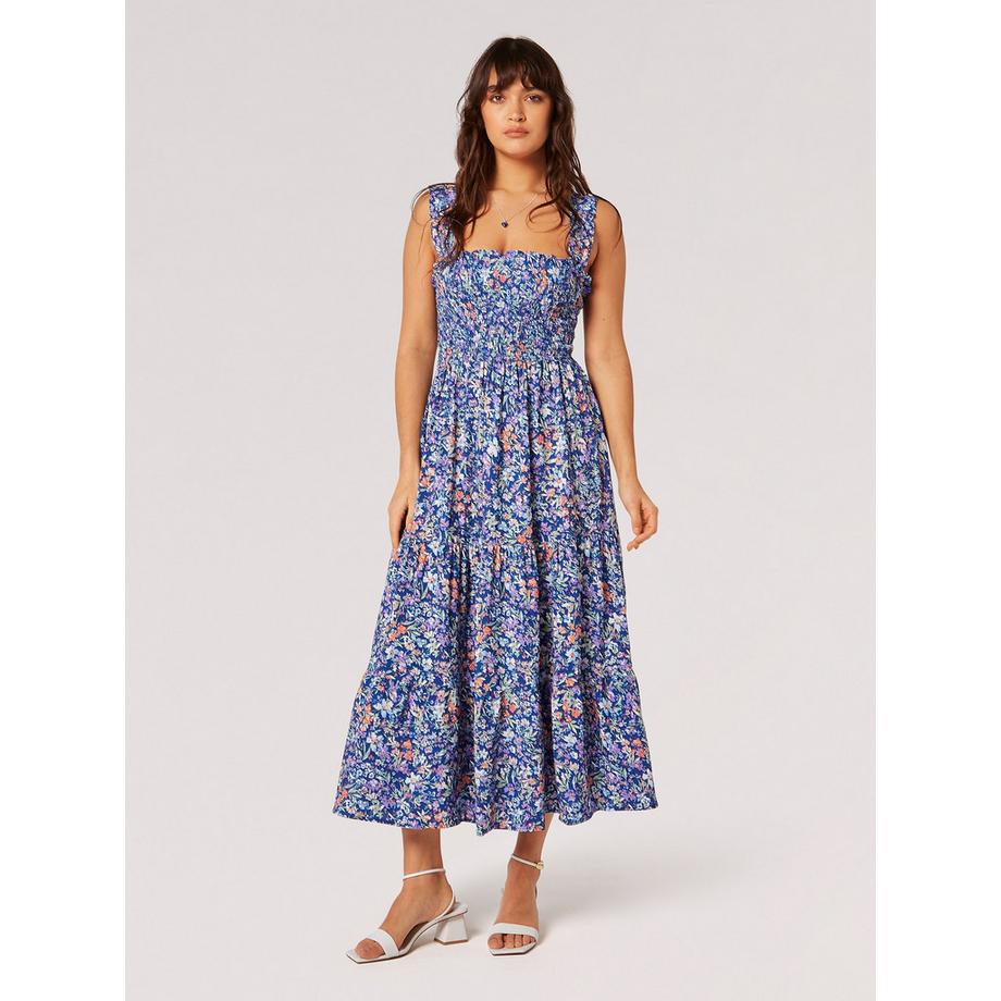 APRICOT Florales gesmoktes Midikleid  