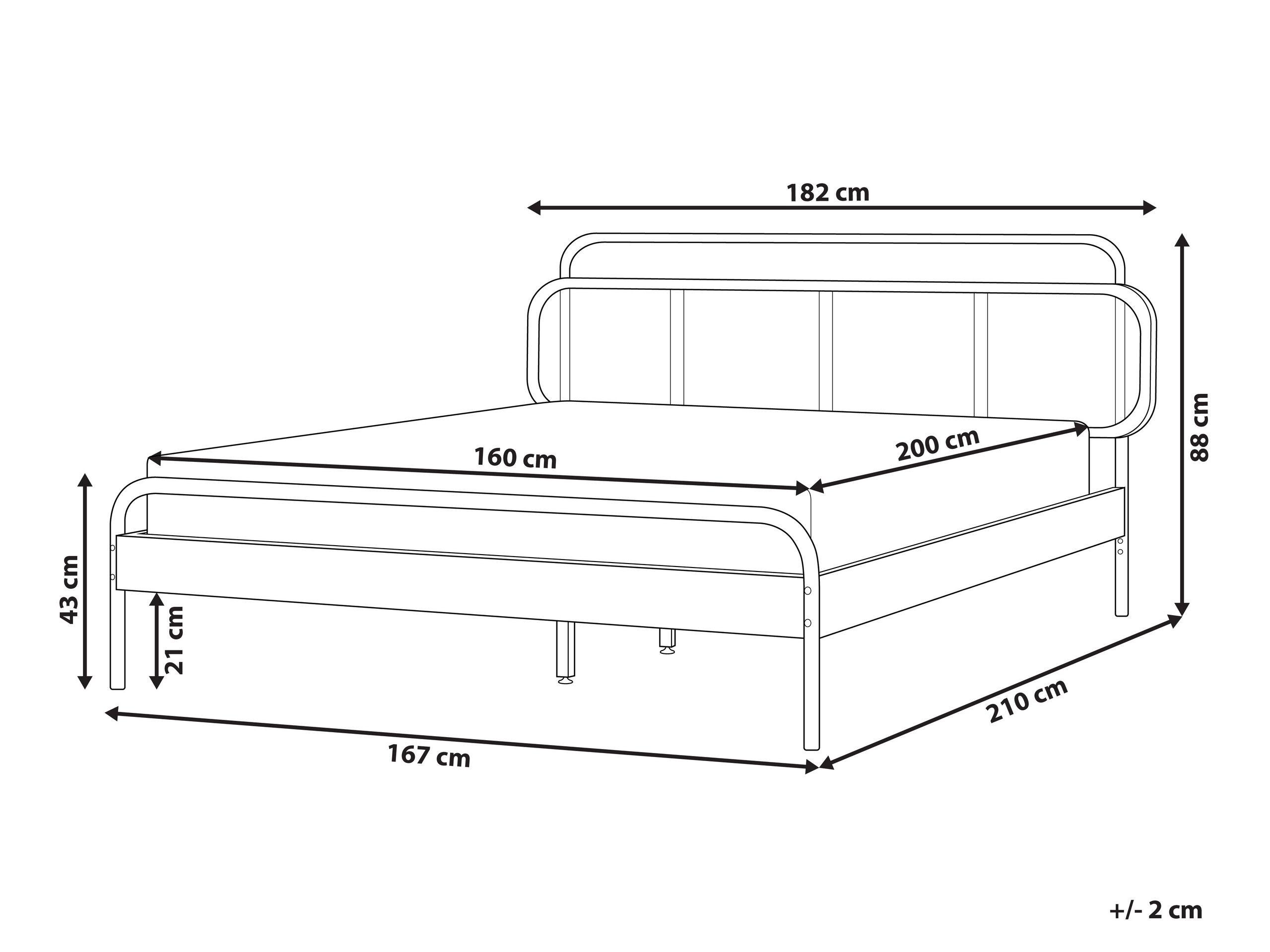 Beliani Bett mit Lattenrost aus Gummibaumholz Retro BOUSSICOURT  