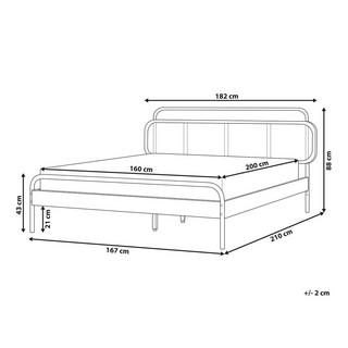 Beliani Bett mit Lattenrost aus Gummibaumholz Retro BOUSSICOURT  