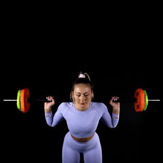 GladiatorFit  Kit bodybuilding Pump con 6 dischi + barra + 2 dischi di arresto 31 mm GladiatorFit 