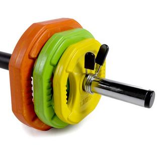 GladiatorFit  Kit bodybuilding Pump con 6 dischi + barra + 2 dischi di arresto 31 mm GladiatorFit 