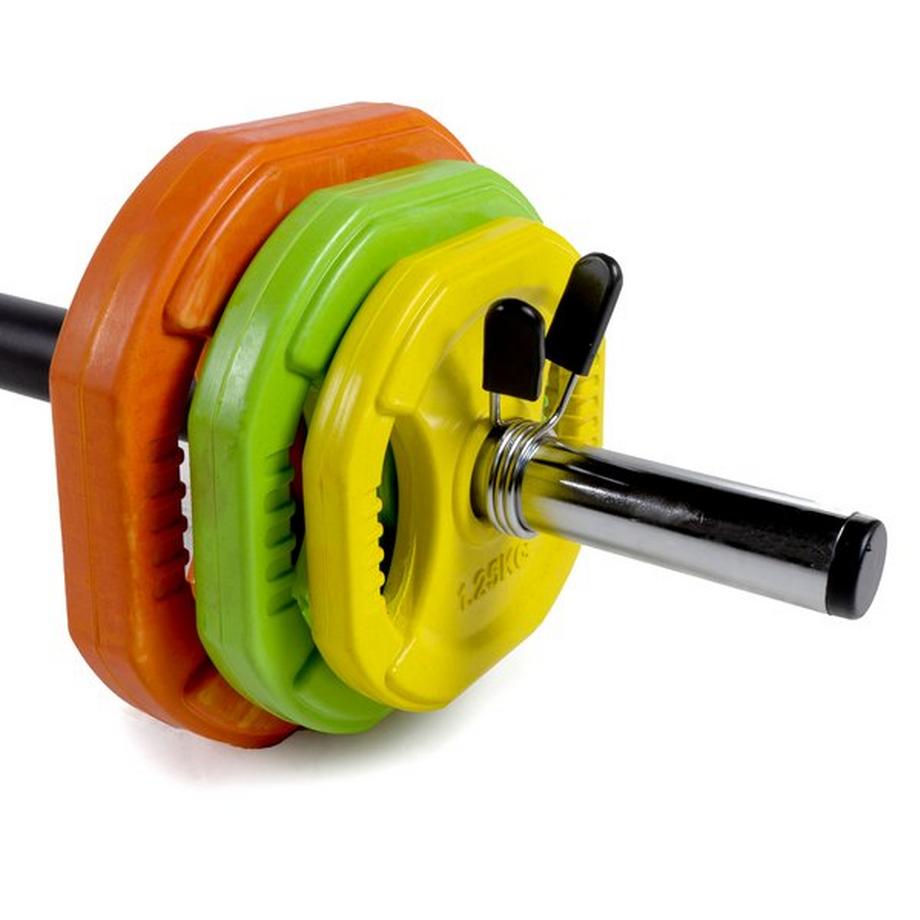 GladiatorFit  Kit musculation Pump 6 disques + barre + stop disques 31mm GladiatorFit 