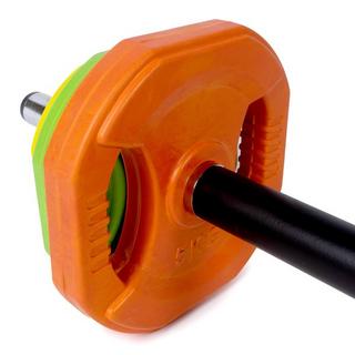 GladiatorFit  Kit bodybuilding Pump con 6 dischi + barra + 2 dischi di arresto 31 mm GladiatorFit 